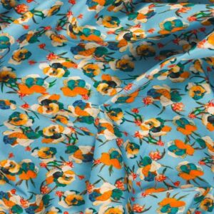 Printed Cotton Lawn Fabric - Spring Oranges - Image 1
