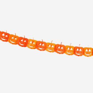 Pumpkin garland with happy faces - 300 cm - Image 1