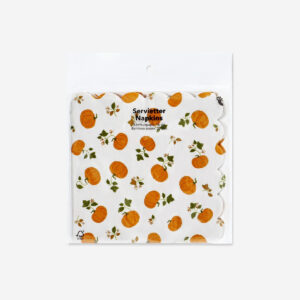 Pumpkin napkins with scalloped edges - 16 pcs - Image 1