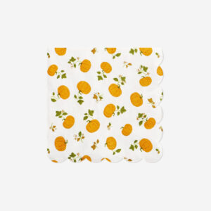 Pumpkin napkins with scalloped edges - 16 pcs - Image 2