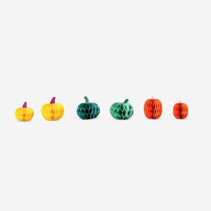 Pumpkin Paper Decorations - 6 pcs - Image 2