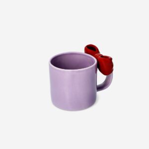 Purple mug with embossed bow - 300 ml - Image 2