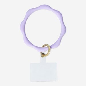 Purple phone charm with scalloped edges - Image 1