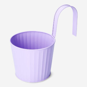 Purple plant pot with hook - 14 cm - Image 1