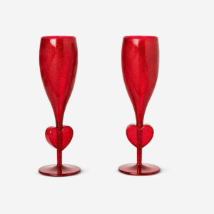 Red champagne flutes - 2 pcs - Image 1