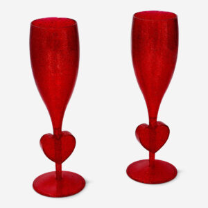 Red champagne flutes - 2 pcs - Image 2