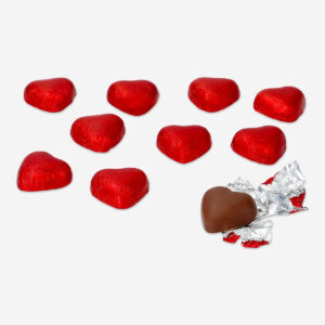 Red chocolate hearts in net - Image 2