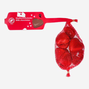 Red chocolate hearts in net - Image 1