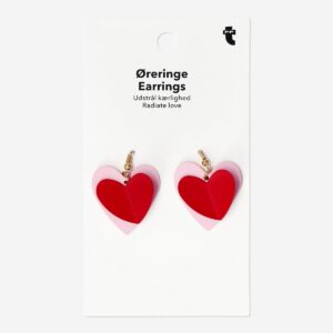 Red heart earrings - Image 3