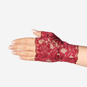 Red lace fingerless gloves - One Size - Image 1