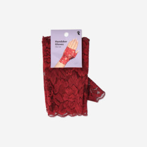 Red lace fingerless gloves - One Size - Image 3