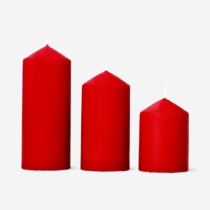 Red pillar candles - 3 pcs - Image 3