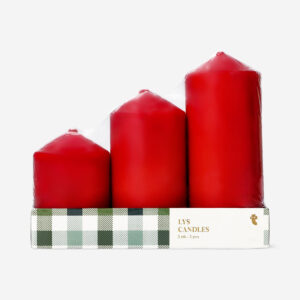 Red pillar candles - 3 pcs - Image 1