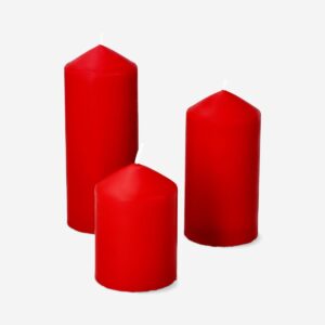 Red pillar candles - 3 pcs - Image 2