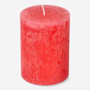 Red Rustic Pillar Candle - 8 cm - Image 1