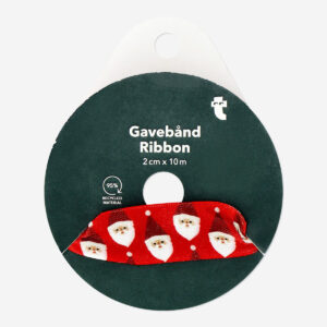 Red satin ribbon with santa - 10 m - Image 2