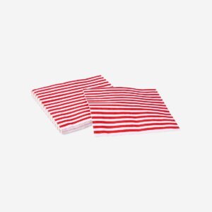 Red striped napkins - 16 pcs - Image 3