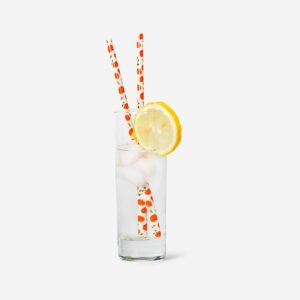 Reusable straws with pumpkin print - 8 pcs - Image 1