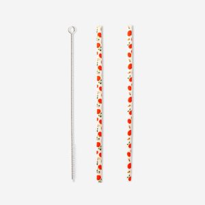 Reusable straws with pumpkin print - 8 pcs - Image 2
