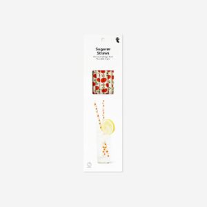 Reusable straws with pumpkin print - 8 pcs - Image 3