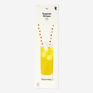 Reusable straws with strawberry print - 8 pcs - Image 1