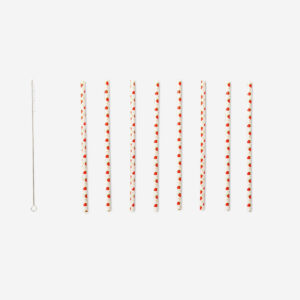 Reusable straws with strawberry print - 8 pcs - Image 2
