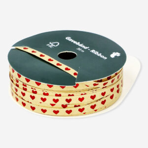 Ribbon with red foil hearts - 30 m - Image 1
