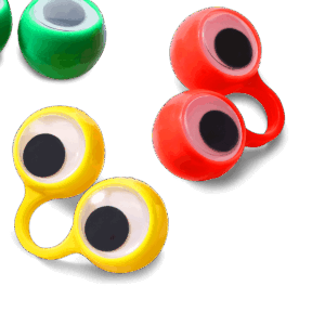 Rings with Rolling Eyes - 4 pcs - Image 2