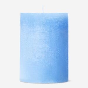 Rustic blue pillar candle - 8 cm - Image 2