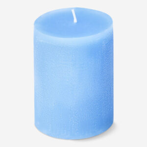 Rustic blue pillar candle - 8 cm - Image 1