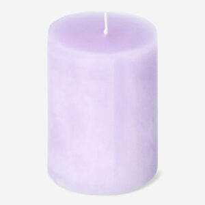 Rustic purple pillar candle - 8 cm - Image 1