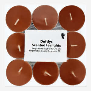 Scented Tealights with Bergamot and Wood Fragrance - 18 pcs - Image 1