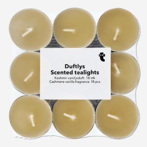 Scented tealights with cashmere vanilla fragrance - 18 pcs - Image 1