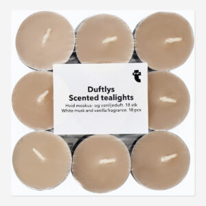 Scented Tealights with White Musk and Vanilla Fragrance - 18 pcs - Image 1