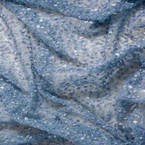 Sequinned Fabric By Hand - Blue - Image 1
