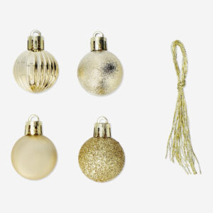 Set of gold Christmas baubles - 16 pcs - Image 2