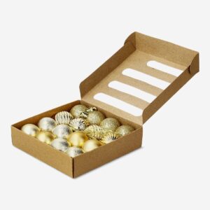 Set of gold Christmas baubles - 16 pcs - Image 3