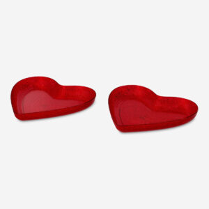 Set of red heart shaped plates - 2 pcs - Image 2