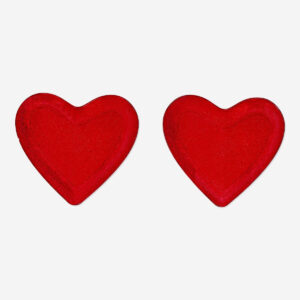 Set of red heart shaped plates - 2 pcs - Image 1