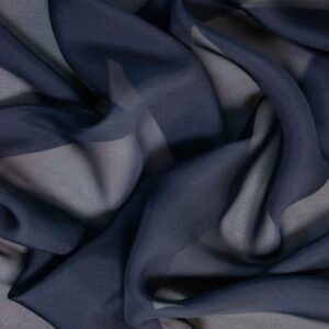 Silk Chiffon Fabric - Navy - Image 1