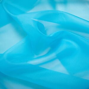 Silk Organza Fabric - Turquoise - Image 2