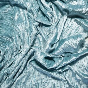 Aqua Crushed Silk Velvet Fabric - Image 2