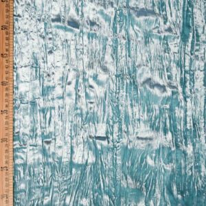 Aqua Crushed Silk Velvet Fabric - Image 3