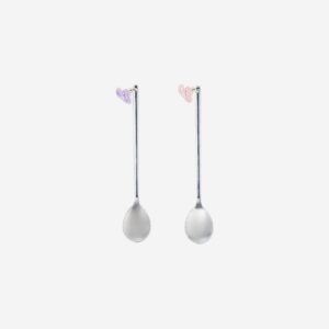 Silver dessert spoons with cowboy hats - 2 pcs - Image 1