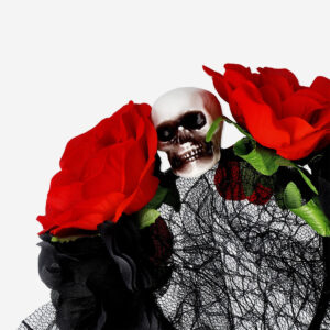 Skull with veil hairband - For adults - Image 3