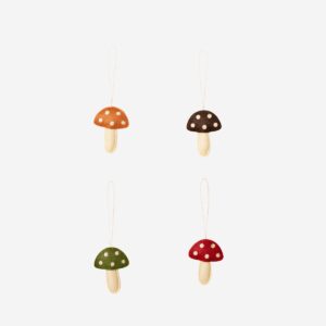 Small felt mushrooms for hanging - 4 pcs - Image 1