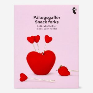 Snack forks in heart shaped holder - 6 pcs - Image 3