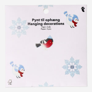 Snowflake and bird hanging decorations - 3 pcs - Image 1