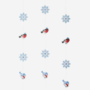 Snowflake and bird hanging decorations - 3 pcs - Image 3