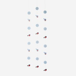 Snowflake and bird hanging decorations - 3 pcs - Image 2